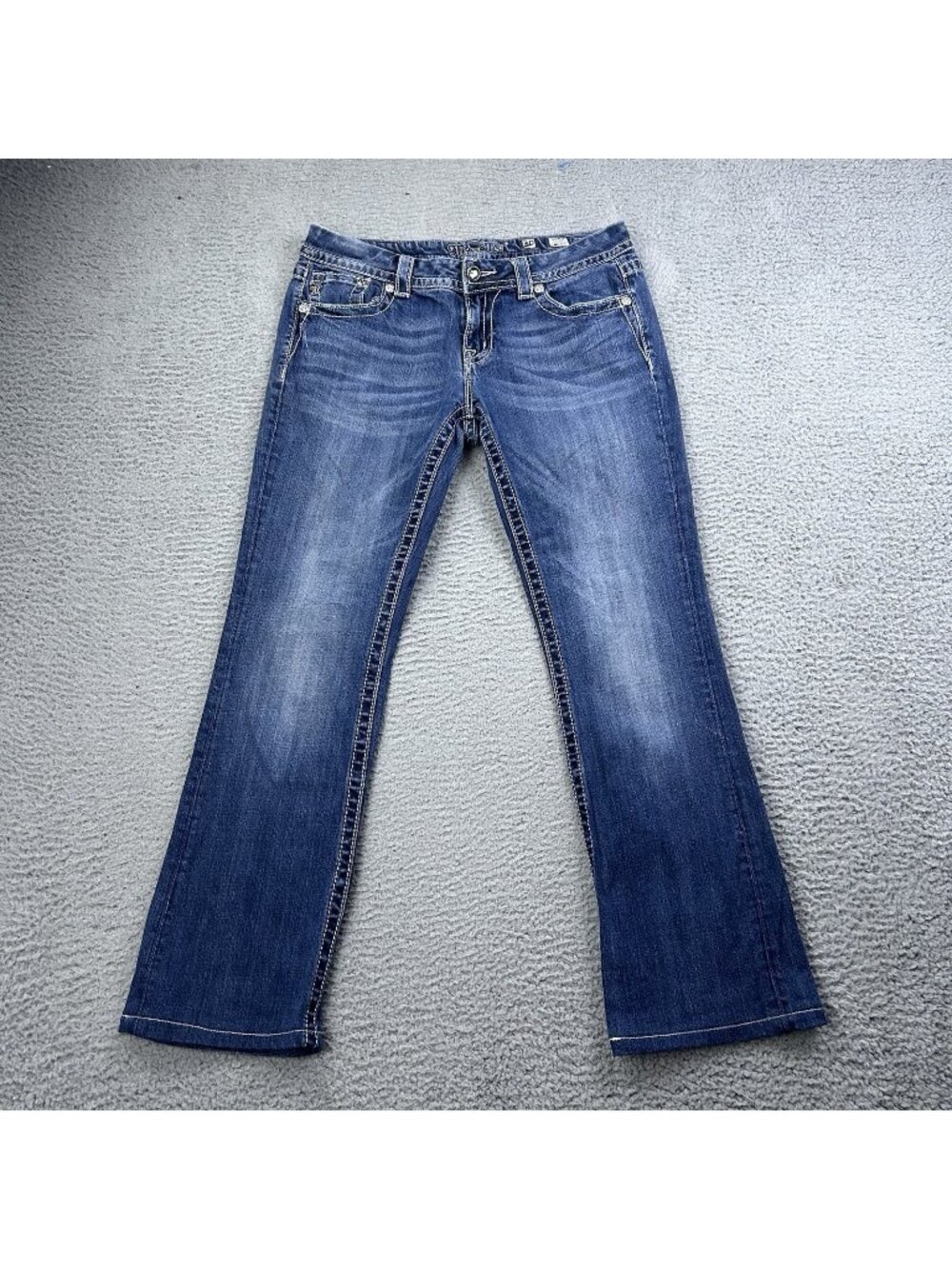 Miss Me Mid Rise Easy Bootcut Blue Jeans Size 30 Womens Y2K Cowgirl